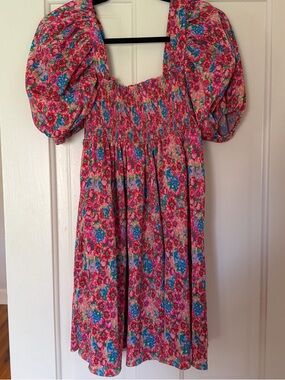 Zara Floral Mini Dress in Pink, Blue, Green